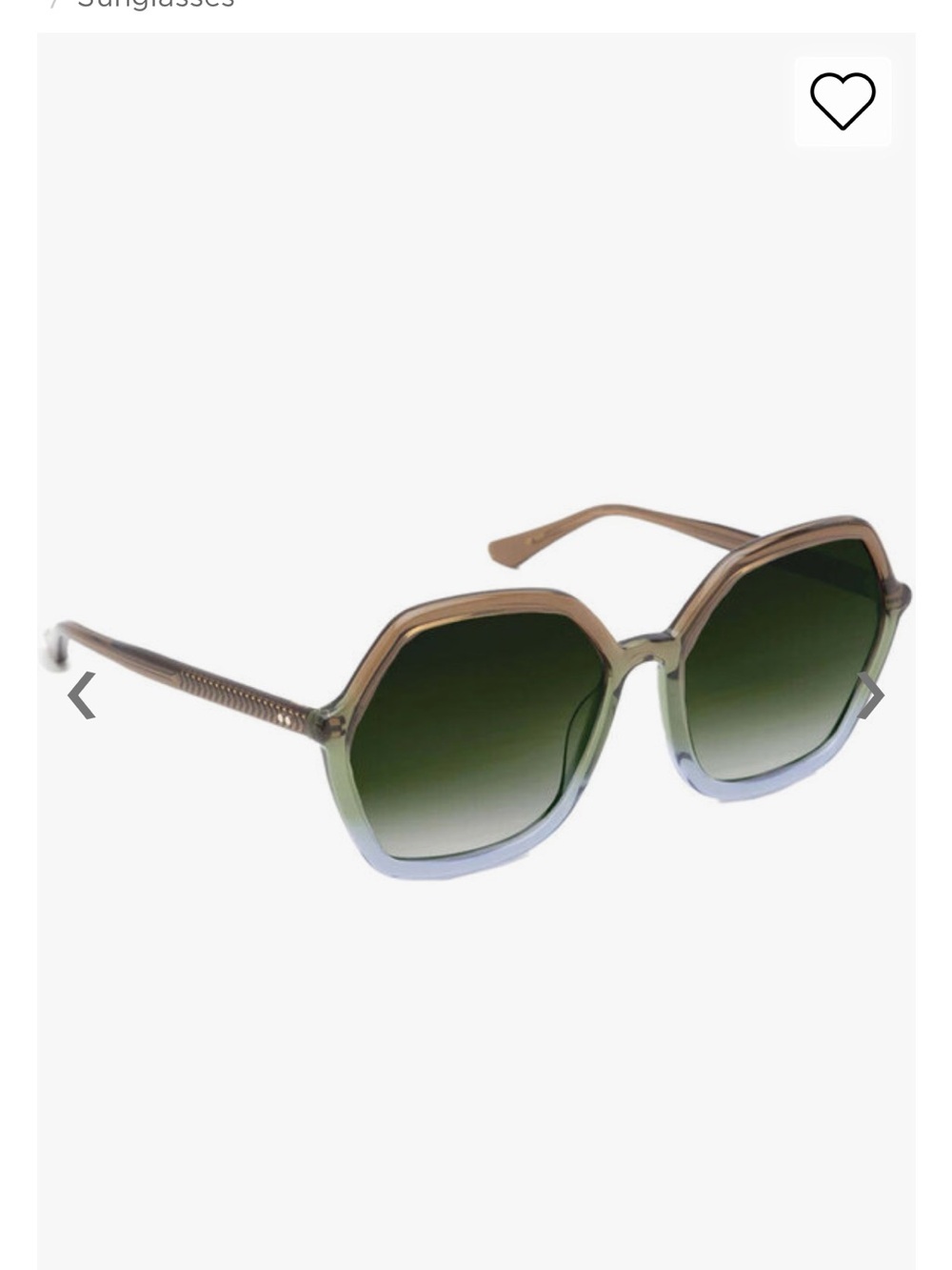 KREWE Jackie Hexagonal Sunglasses with Green Gradient Lens